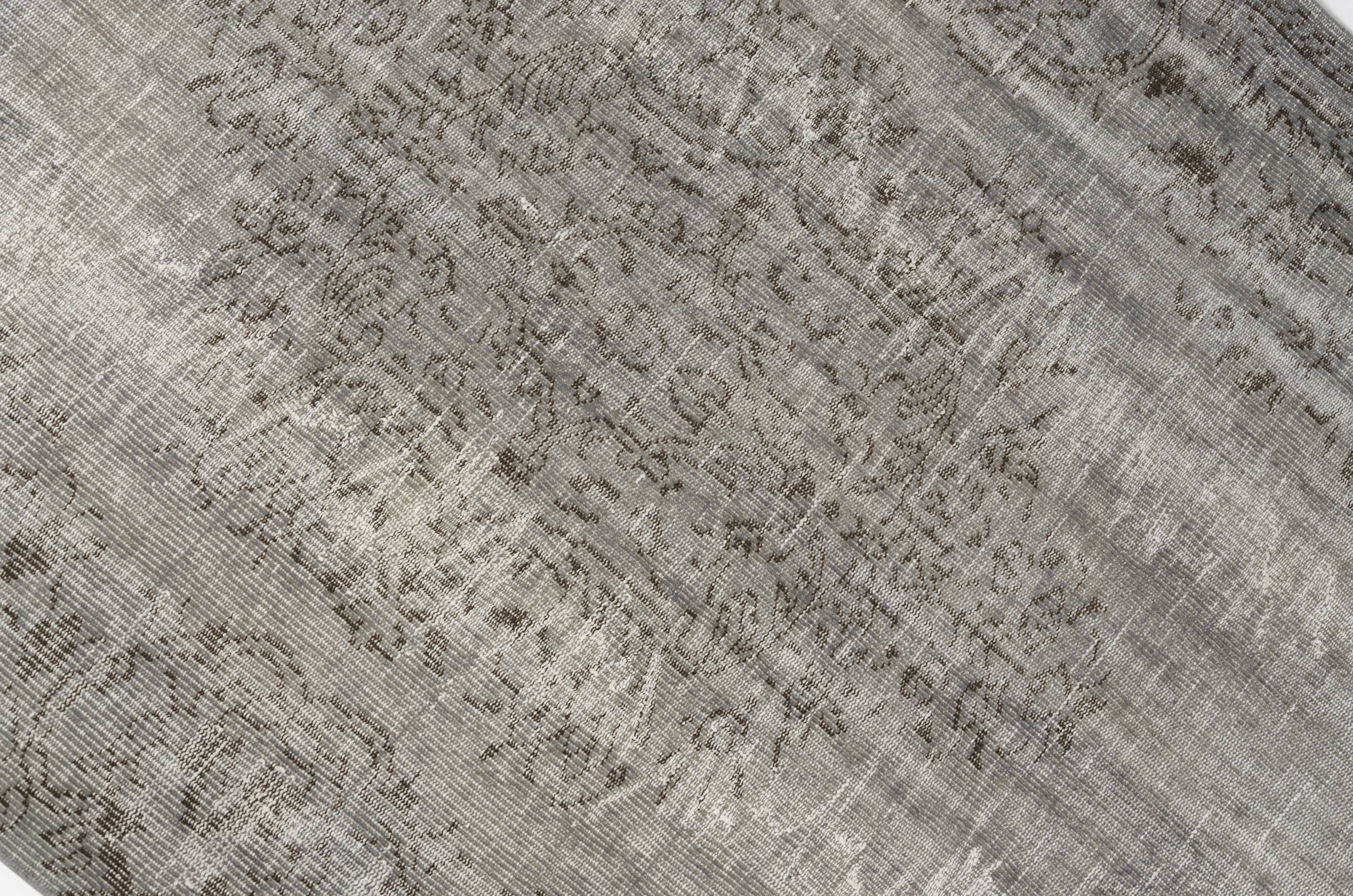 Grey Oushak Floor Wool Rug-2204