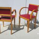 Pair of bridge armchairs , year 50-60 , beech