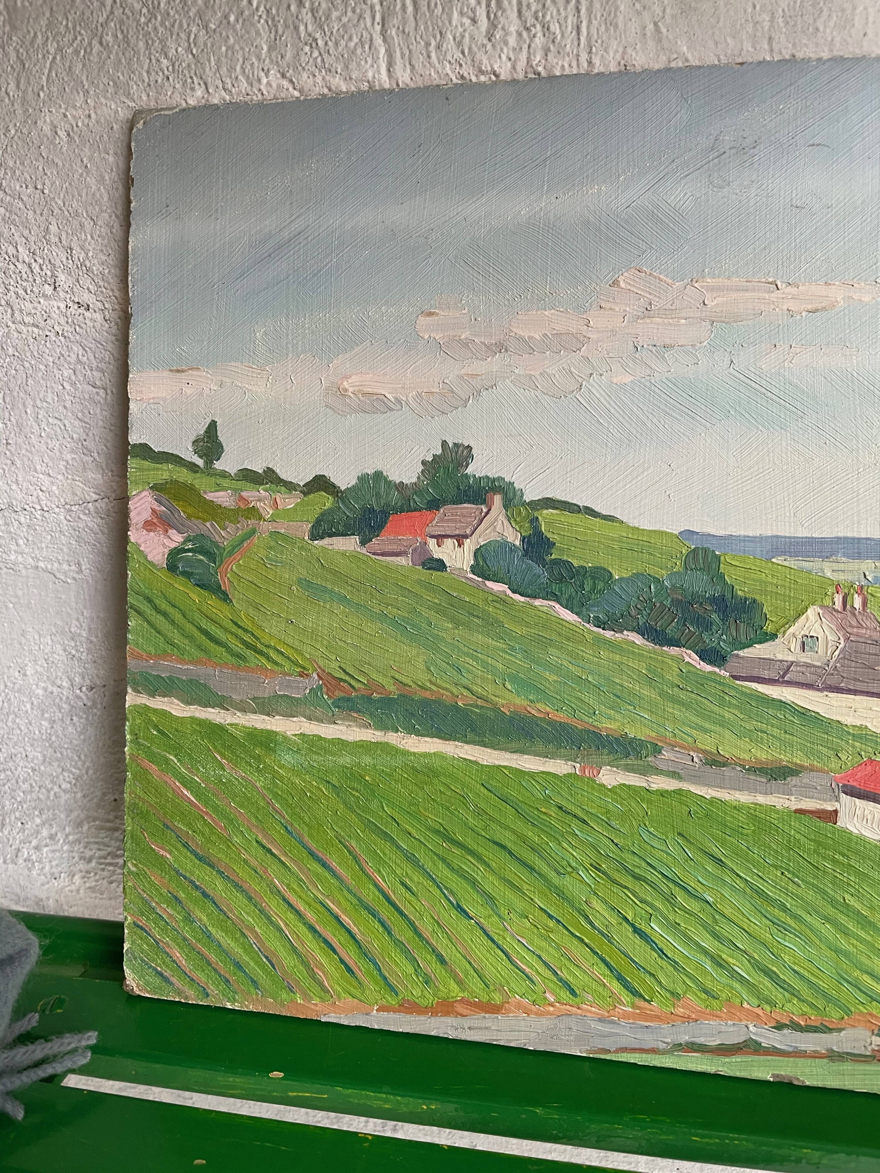 Painting oil landscape countryside 1935