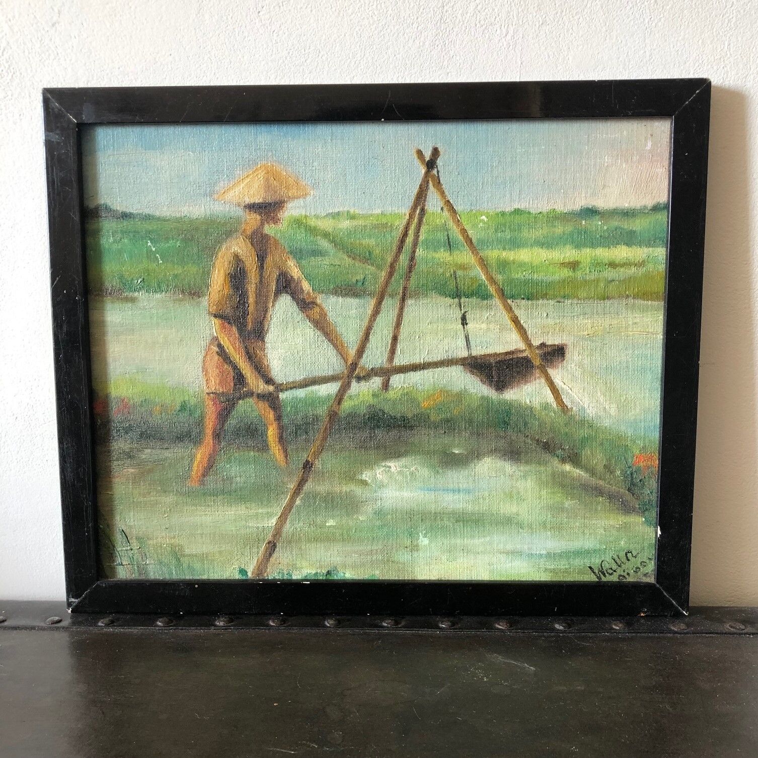 Wood painting duo, Vietnam, 1955