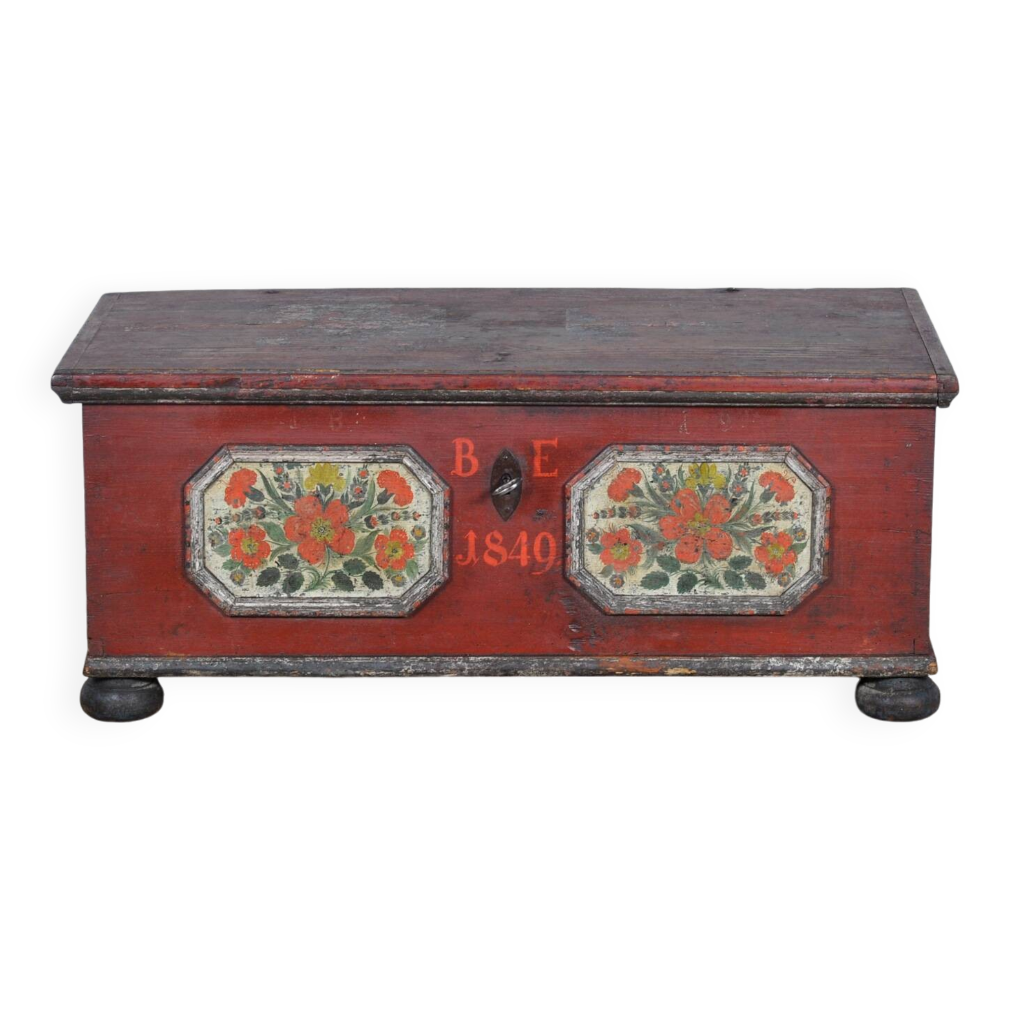 Folk art wedding chest from 1849