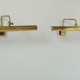 Pair of vintage adjustable brass wall lights, France 1970