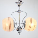 Chrome plated art deco chandelier, 1930‘s