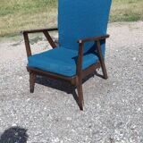 Armchair year 50 wood and fabrics
