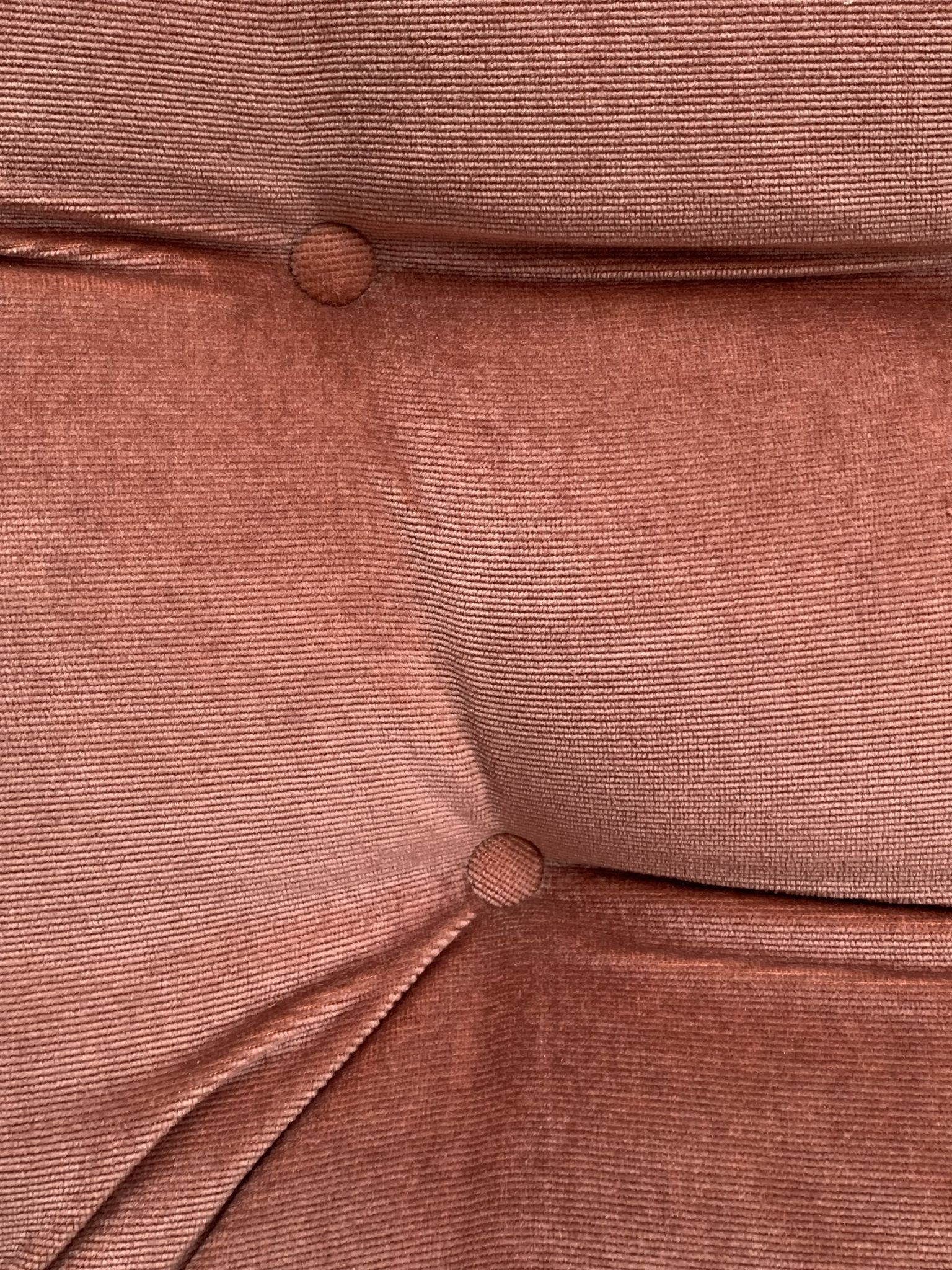 Pair of pink tufted velvet frog chairs 1970