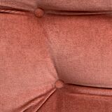 Pair of pink velvet toad armchairs, 1970s