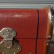 Old curved travel trunk
