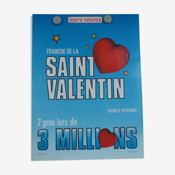 Original National Lottery Lottery slice of Valentine's Day 1986