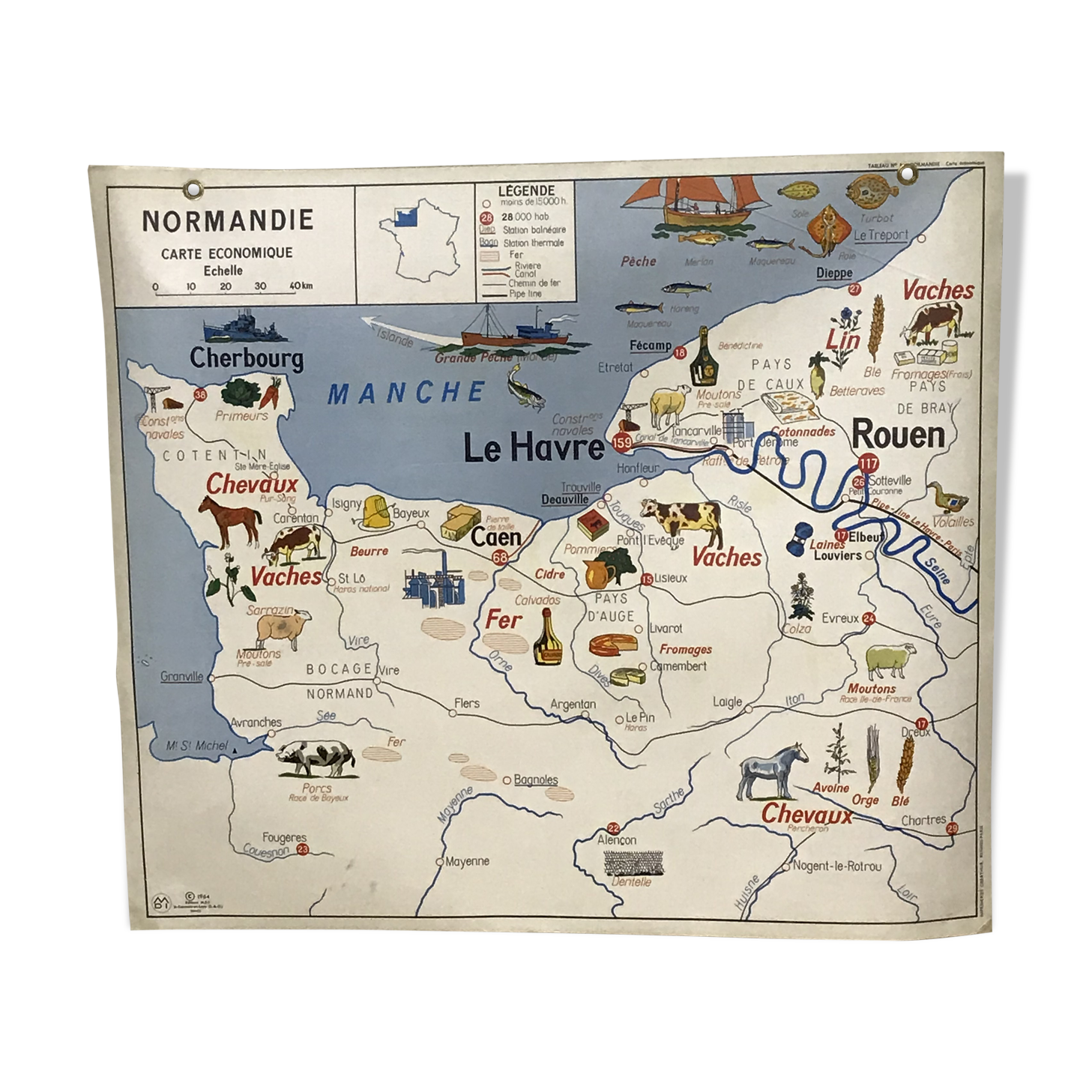 Normandy pedagogical map 1964