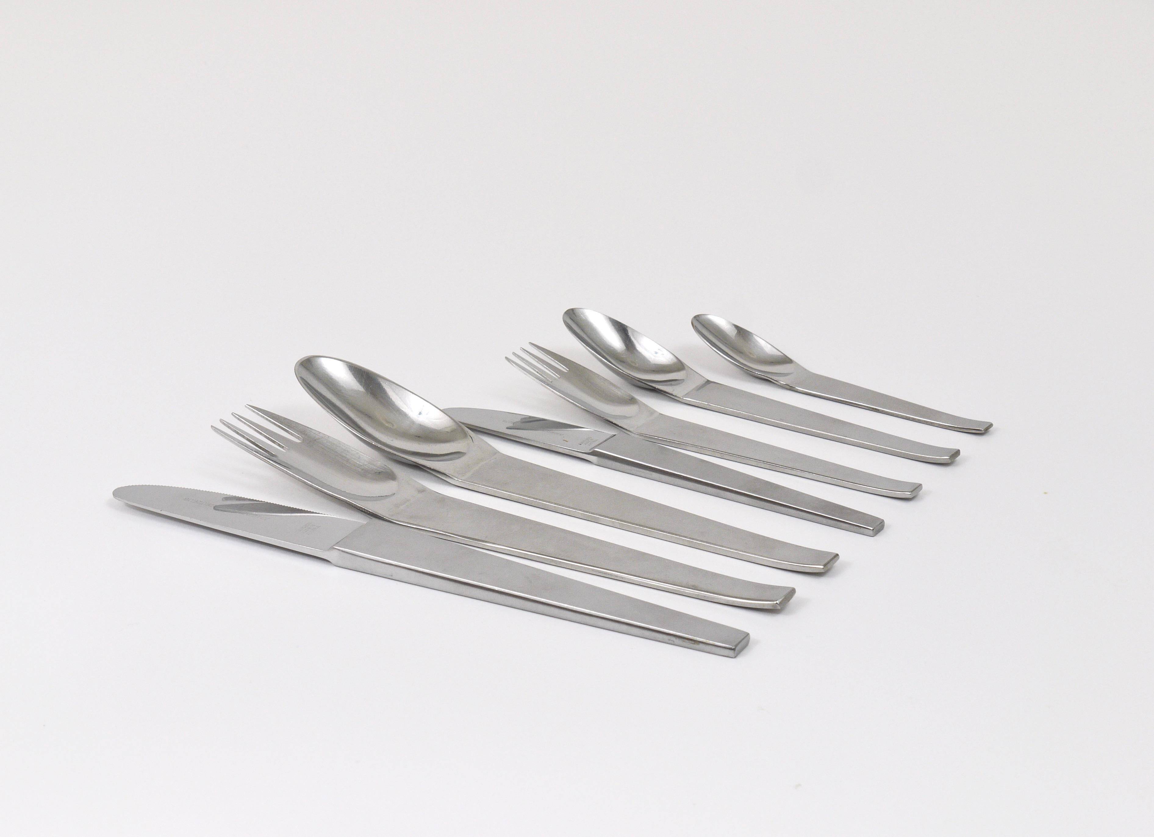 Carl Auböck 2060 Cutlery, 42 pcs., Complete for 6 People, Hammered Austria, 1950