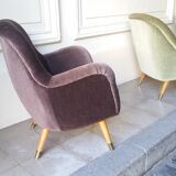 The years 50-60 in Velvet Brown EGG egg Chair