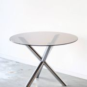 Vintage glass round table, Renato Zevi edition Roche Bobois, 1970.