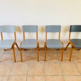 Set of 4 vintage chairs shade of 1960 grey