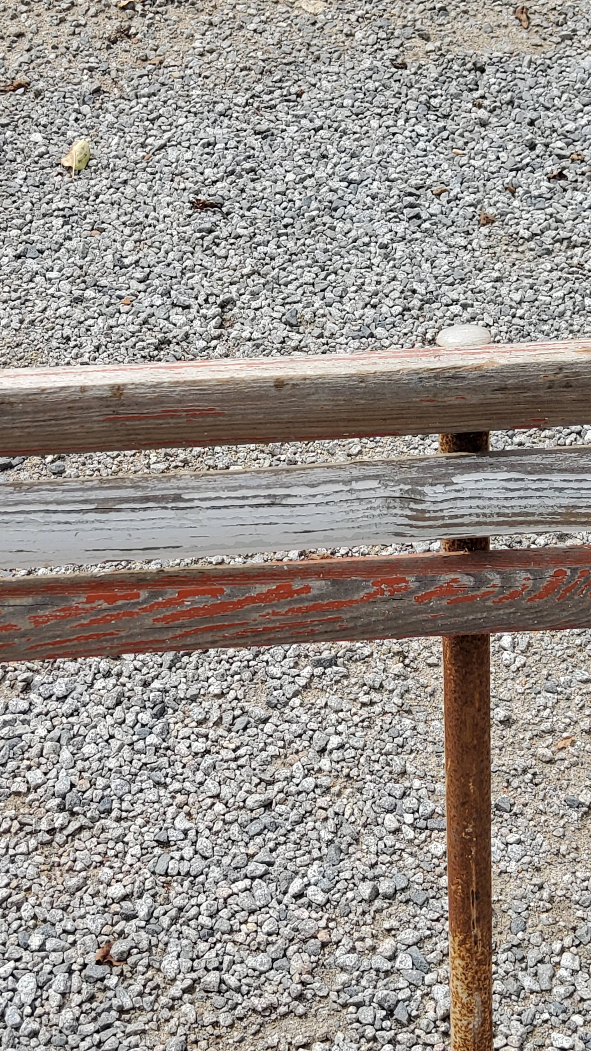 Garden bench with folding wooden slats base tubes from the 50s