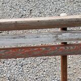 Garden bench with folding wooden slats base tubes from the 50s