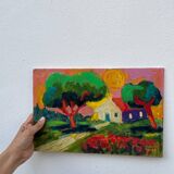 Oil on panel Fauvism landscape