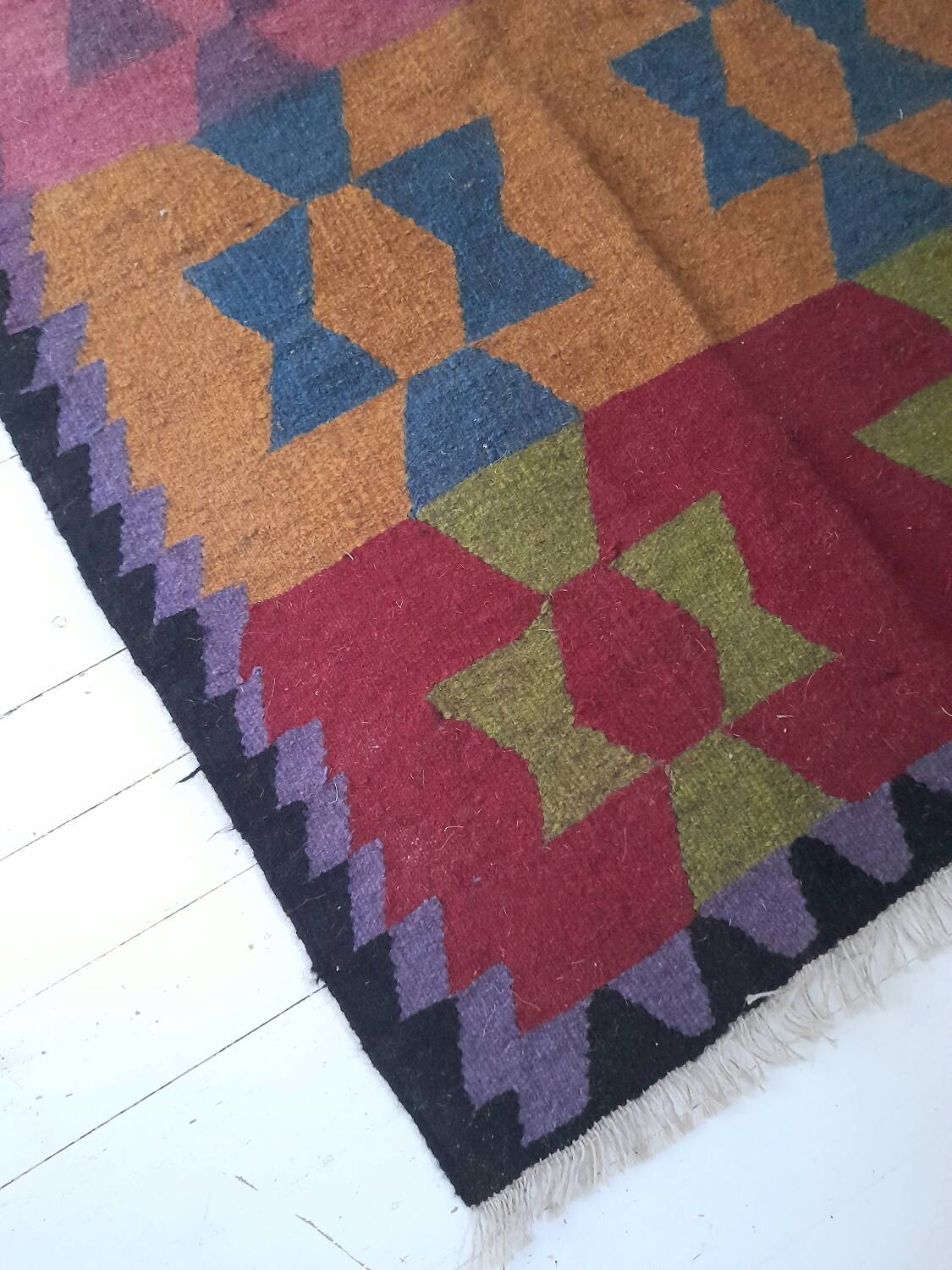 Georgian Caucasus wool geometric kilim rug
