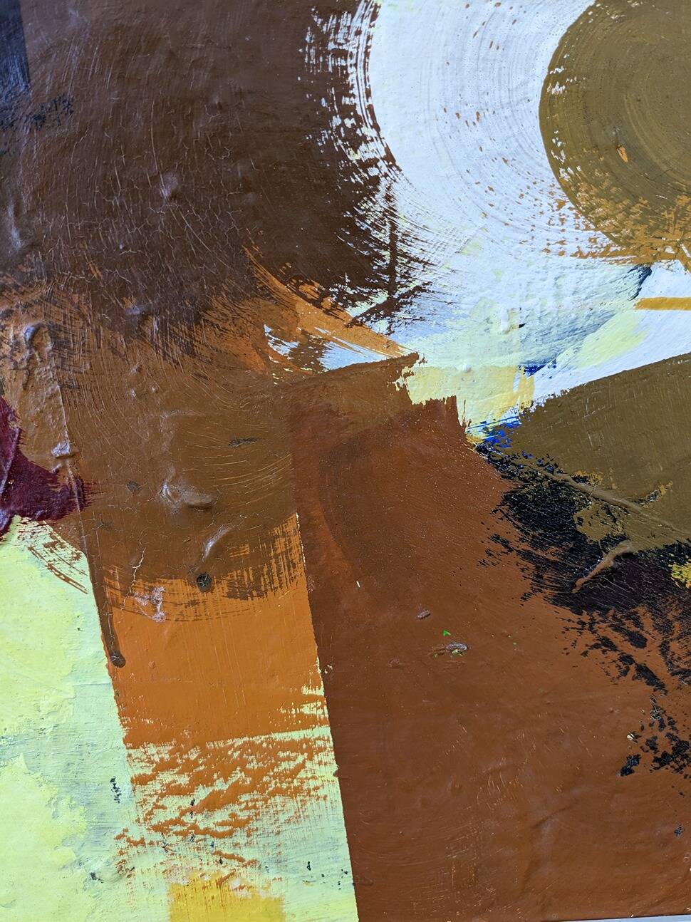 Mid-Century Modern Swedish "Autumn Rhapsody" Vintage Abstract Oil Painting, Hans Osswald