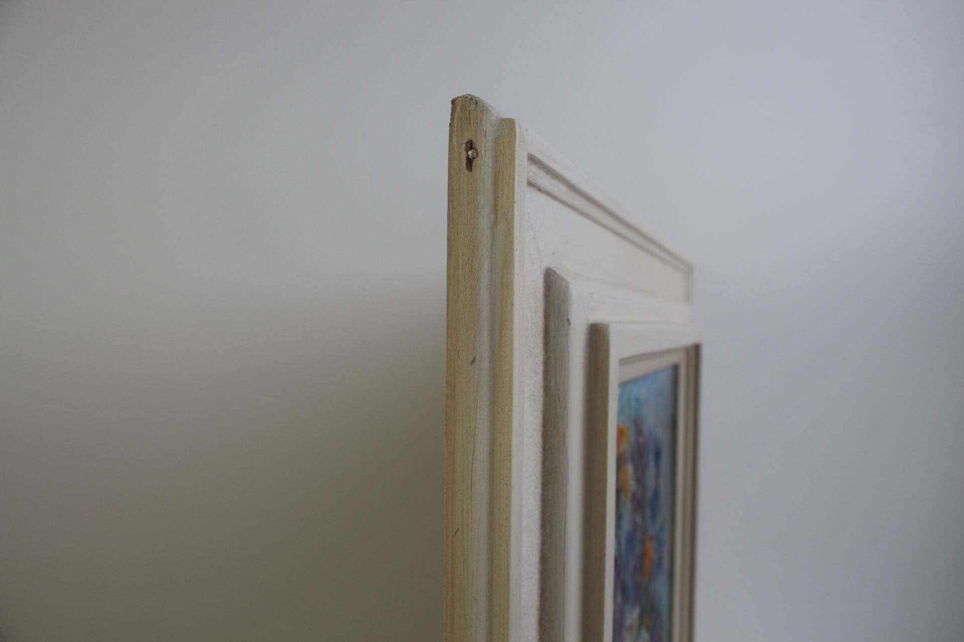 Hand Painted Painting, Oil on Canvas, Signed, Czechoslovakia, 1963