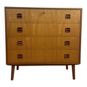 Scandinavian chest of drawers with 4 vintage teak drawers, 1960s