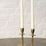 2x Mid century brass candle sticks, Kara Denmark