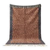 Tapis en laine naturelle fait main a motifs colorés taille 150/250 cm