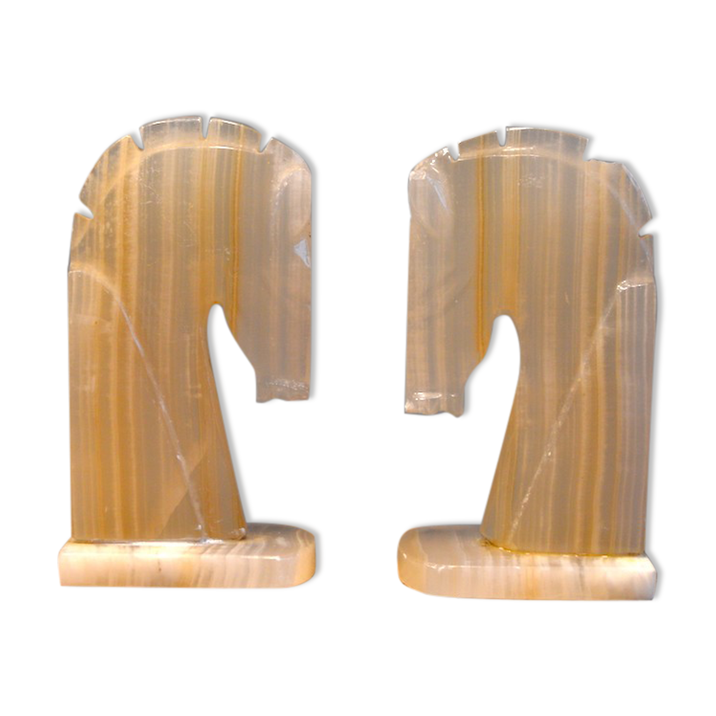 Pair of greenhouse books horses in onyx