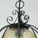 1970s Amber Glass Pendant Light with Iron Frame - 2 Available