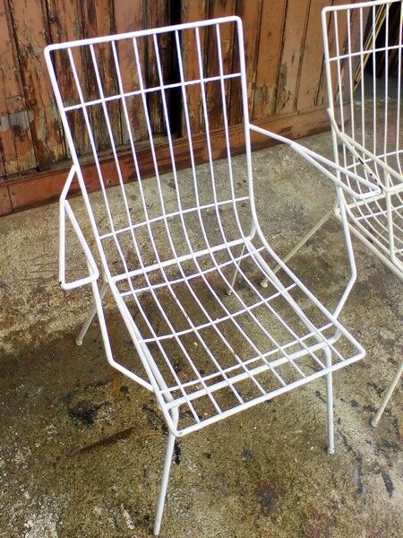 Pair of garden armchairs   1950 60