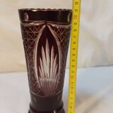 Antique small vase in ruby red Bohemian crystal - Height 21 cm