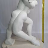 Original sculpture The Embrace signed Françoise Abraham patinated plaster 46 cm