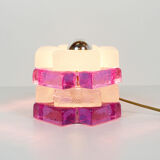 Brutalist glass table lamp by Albano Poli for Poliarte, Italy 1970s