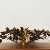 Gilded Italian Hollywood Regency metal wall lamp or flush light by Hans Kögl