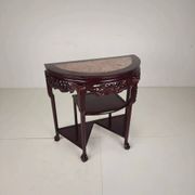 Vintage Chinese hardwood console / side table with marble top