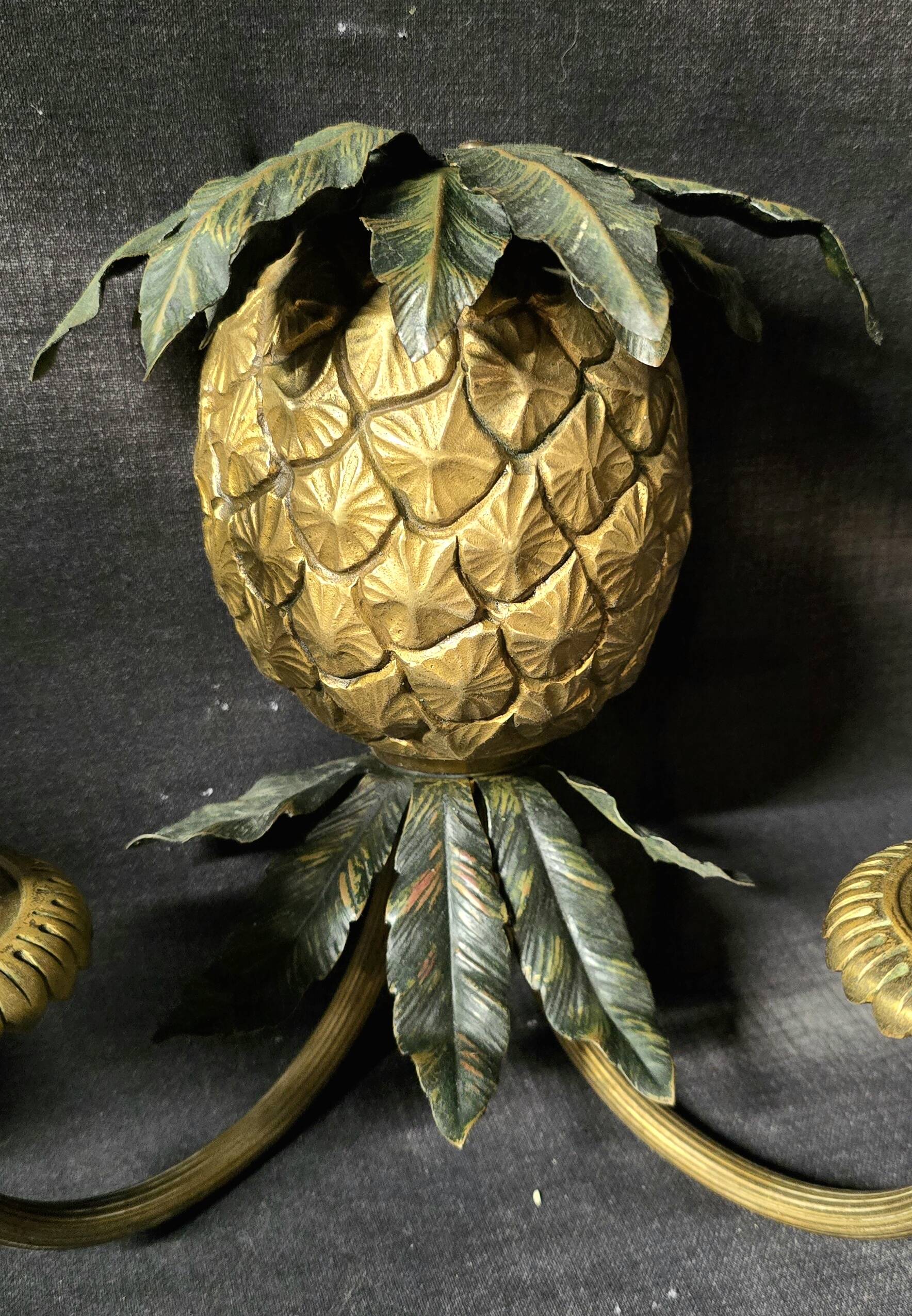 Maison Charles & Fils - Pair of Pineapple wall lights