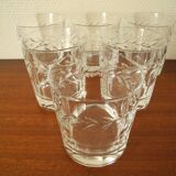 6 Lorraine crystal whiskey glasses vintage French crystal glasses service
