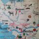 Educational map Brittany and Vendée Pays de la Loire Castles of the Loire