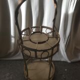Porte bouteilles rotin courbé vintage