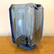 Uranium glass vase blue 1970s