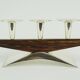 mid century modern CANDLE HOLDER silver-colored metal and wood 1950s 1960s