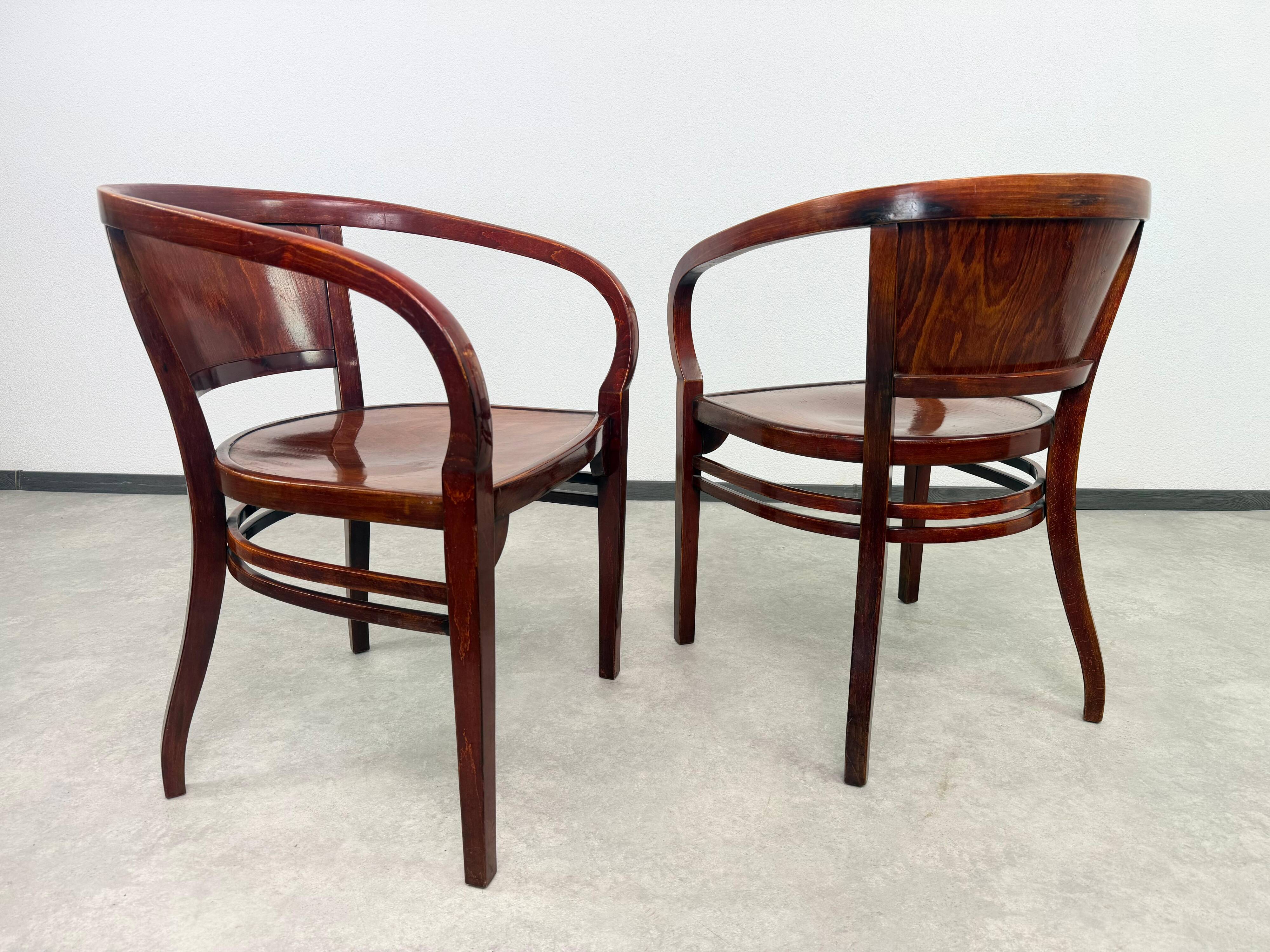 Extremely rare armchairs no. 6521 by Otto Wagner for Thonet