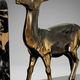 Pair of deer bookends in black marble and gold metal – Art Deco style