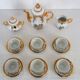 Coffee service 6 cups Swan Lake vintage Italian porcelain