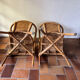 Pair of rattan armchairs, 1980s