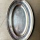 Oval silver-plated metal dish engraved "Restaurant Piccardi"