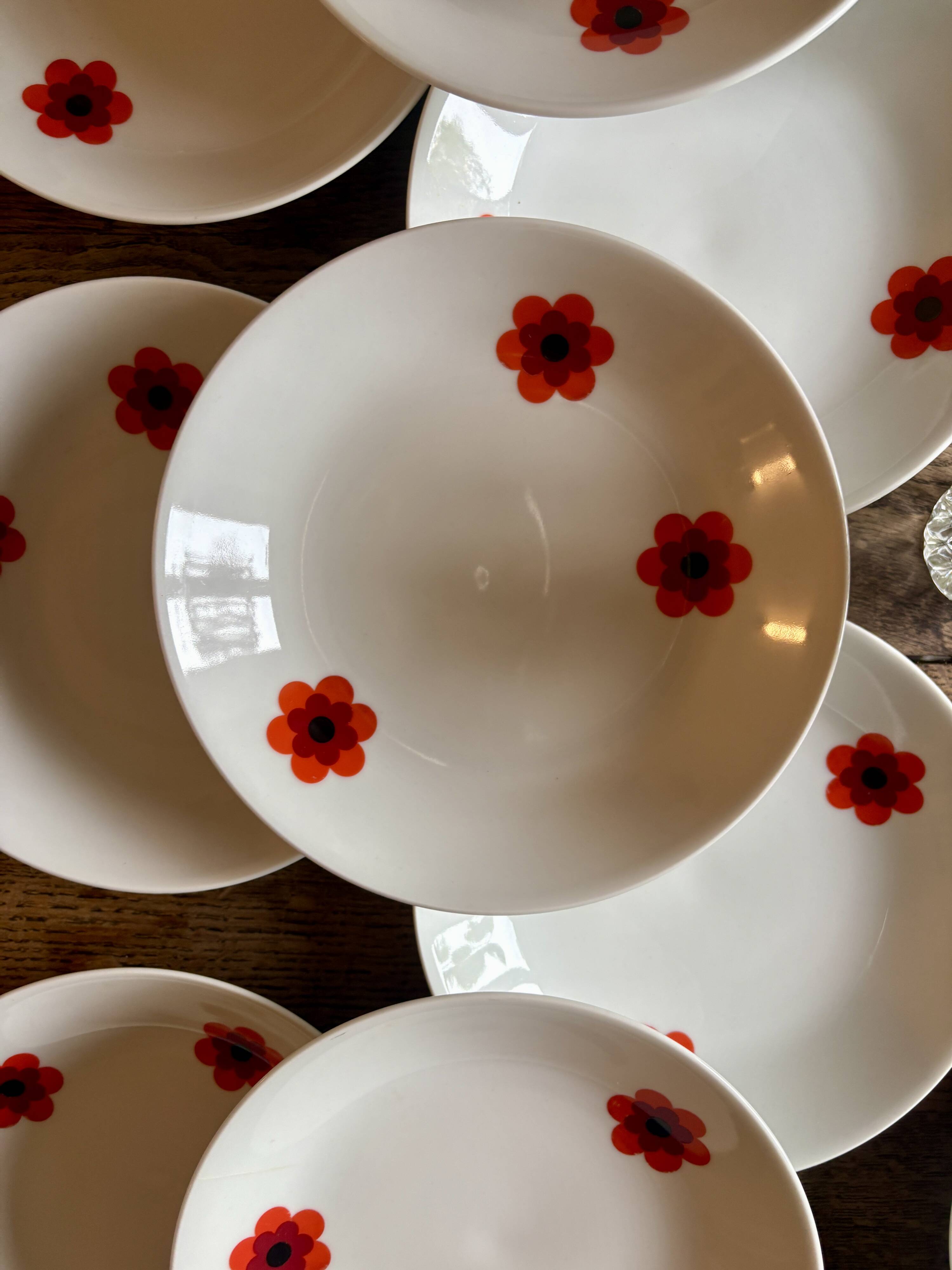 Lot de 11 assiettes creuses vintage, Scherzer Bavaria