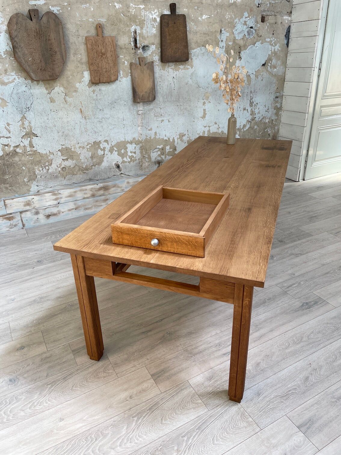 Solid oak dining table