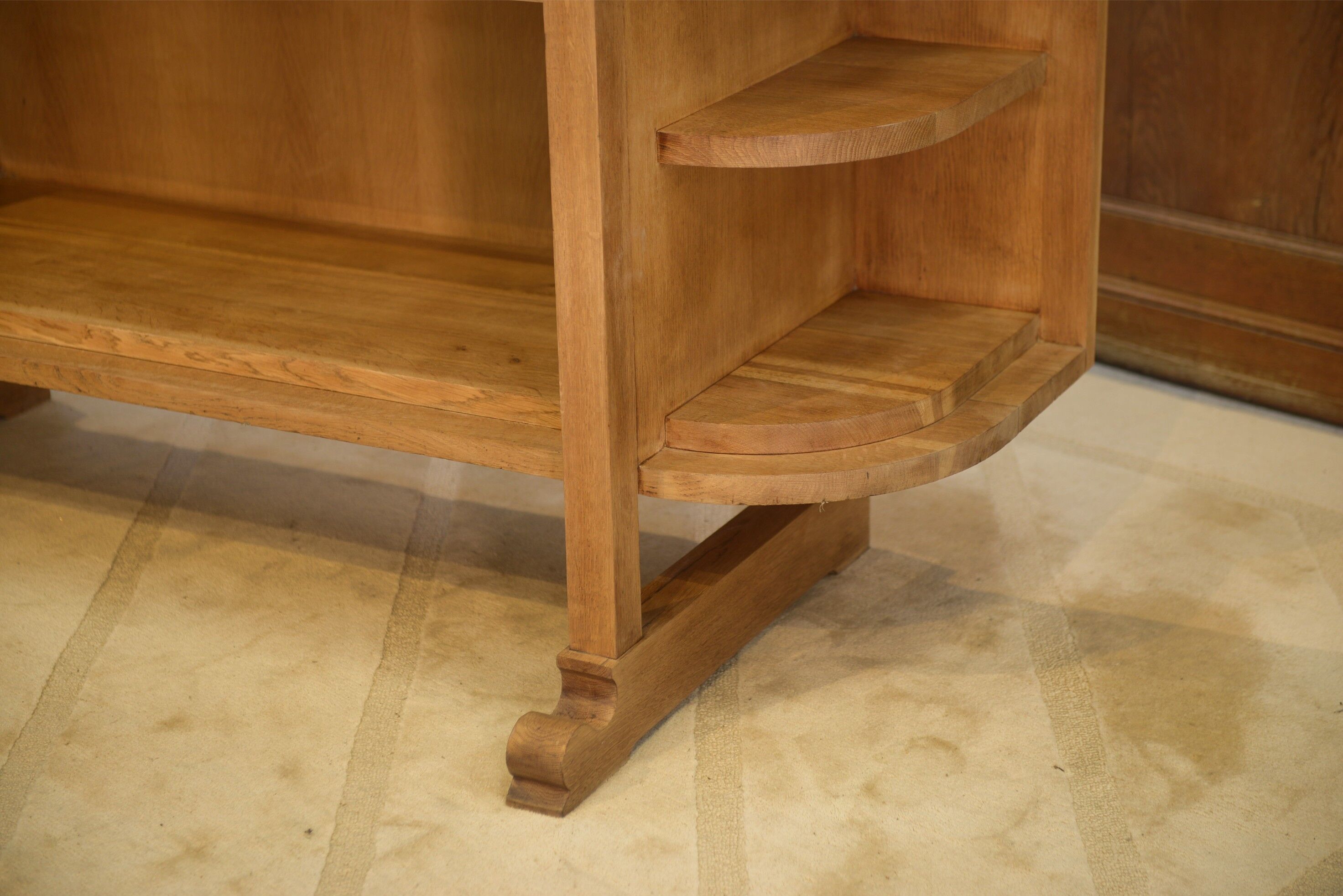 Art Deco modernist oak shelf from the 1940s.