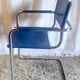 Bauhaus cantilever armchair in blue leather, 80s/90s