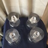 Suite of 4 crystal champagne glasses from the 1930s 1940s